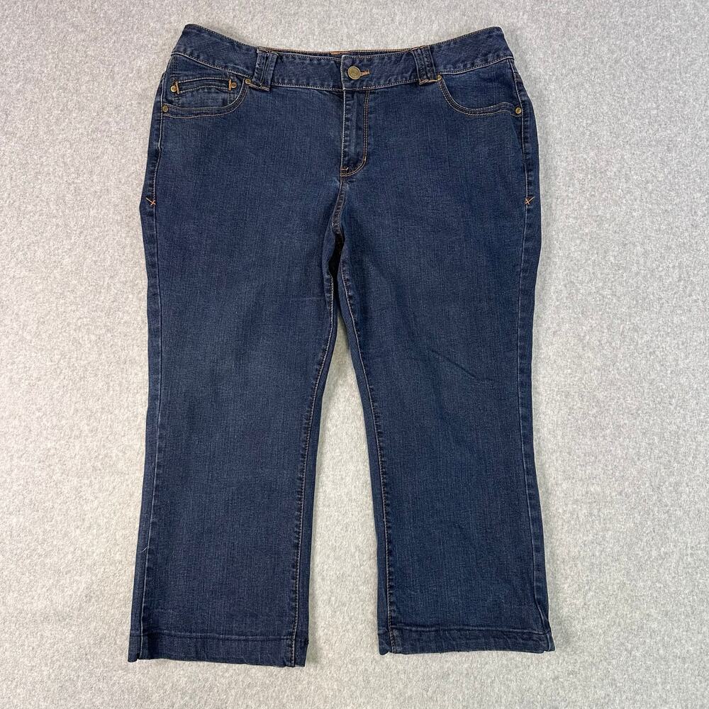 Lane Bryant Jeans Dark Wash Blue WMNS Plus Size 20A  Boot Cut Crop Genius Fit